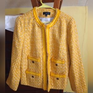 Talbot's Thick Tweed Blazer. Eyehooks and Brass Button Front